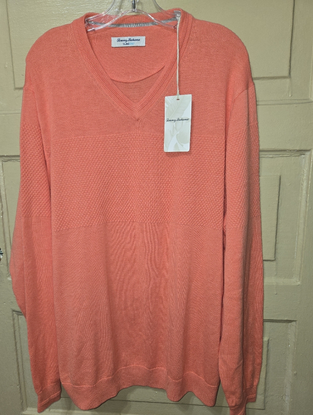 Tommy Bahama Island Zone Mango Blossom CoolMax V-Neck Pullover Sweater NWT